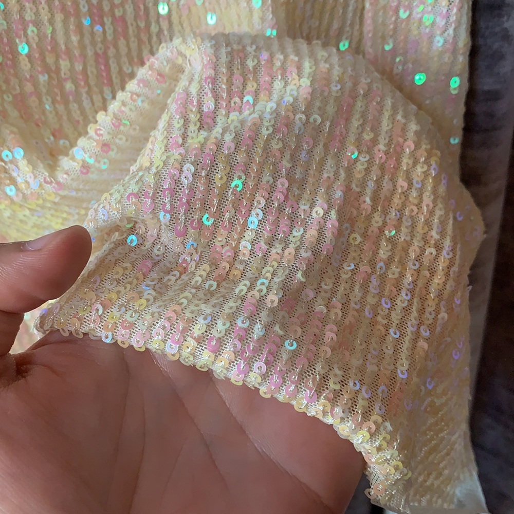 Free People Gold Rush Icicle Pearl Mini Dress Large PRICE FIRM - Picture 9 of 11